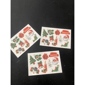 Vintage 70s/80s Lick And Stick Christmas Holiday Stickers, 3 Sheets Unused